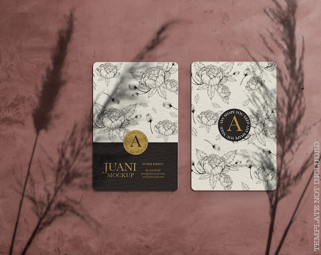 Floral business card mockup