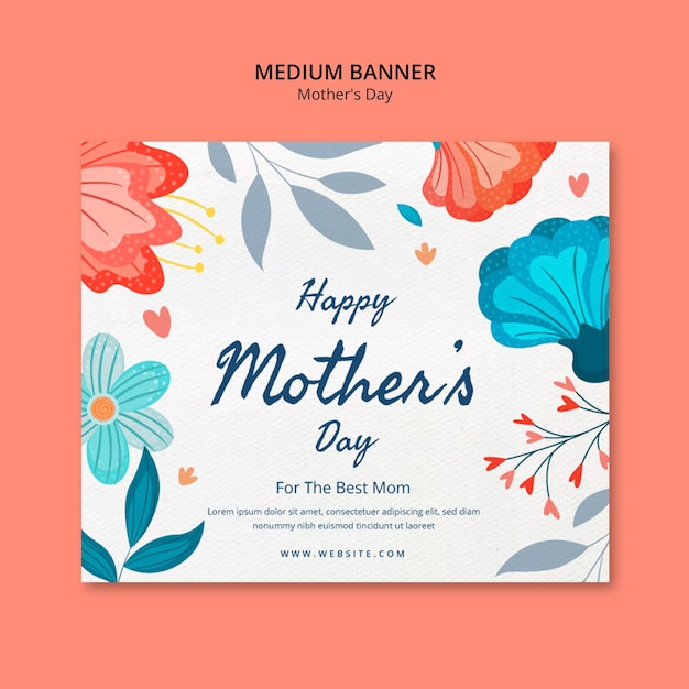 floral collage mother's day medium banner template