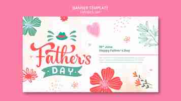 Free PSD floral father's day celebration banner