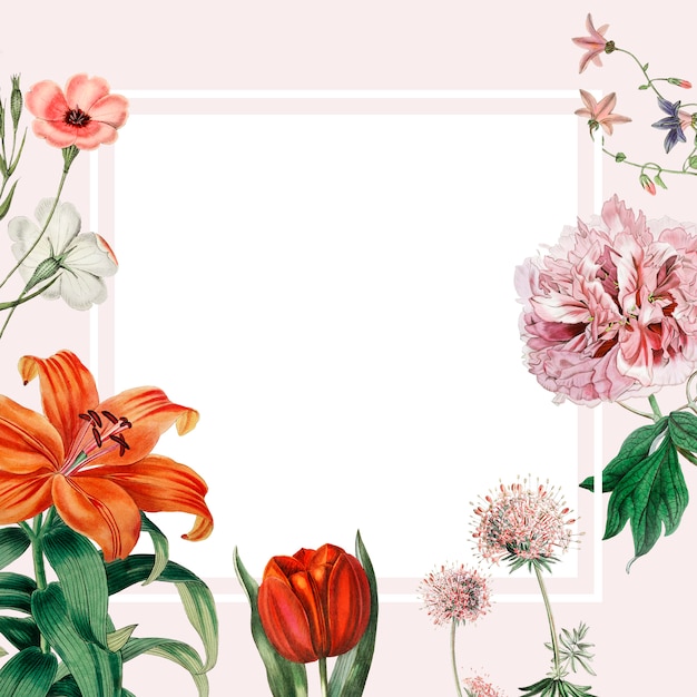 Free PSD floral frame design