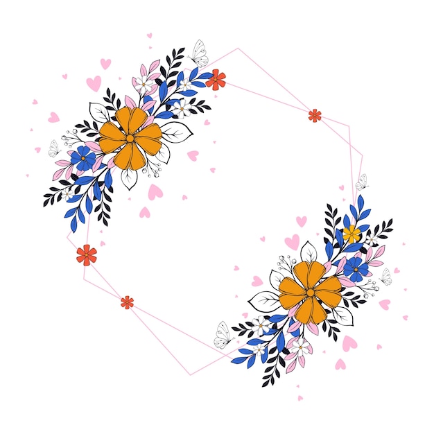 Free PSD floral frame