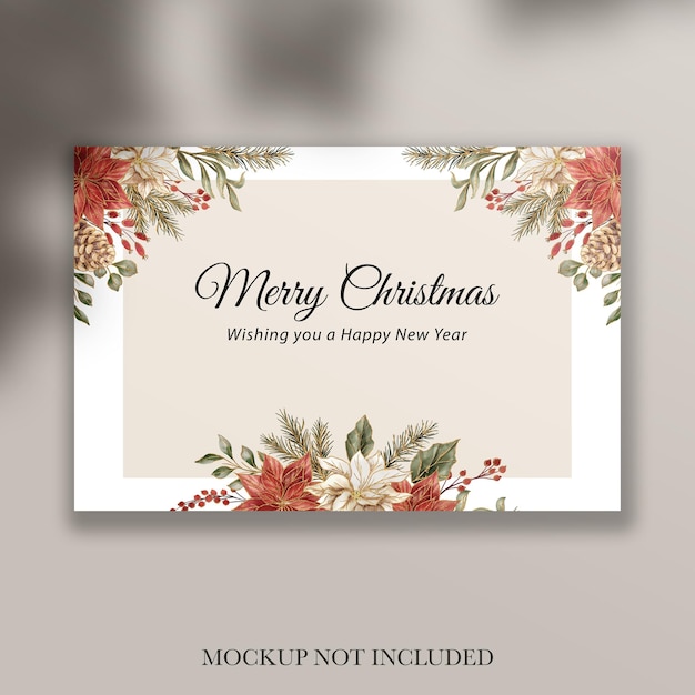 Floral gold banner christmas background template