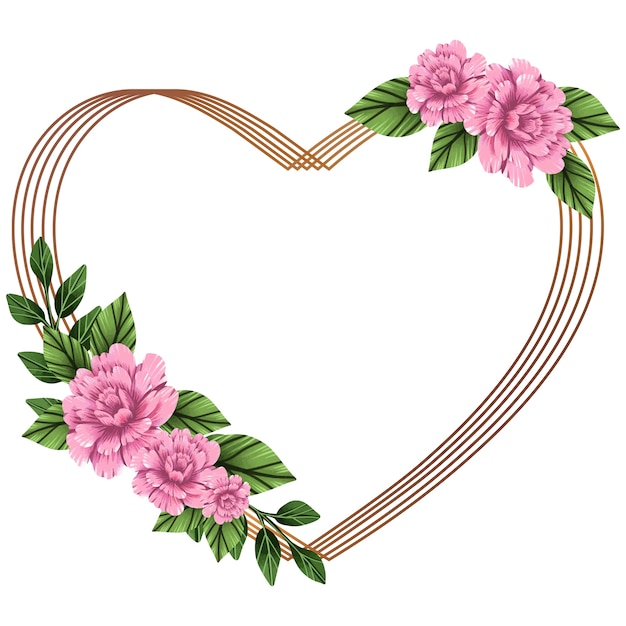 floral heart frame design