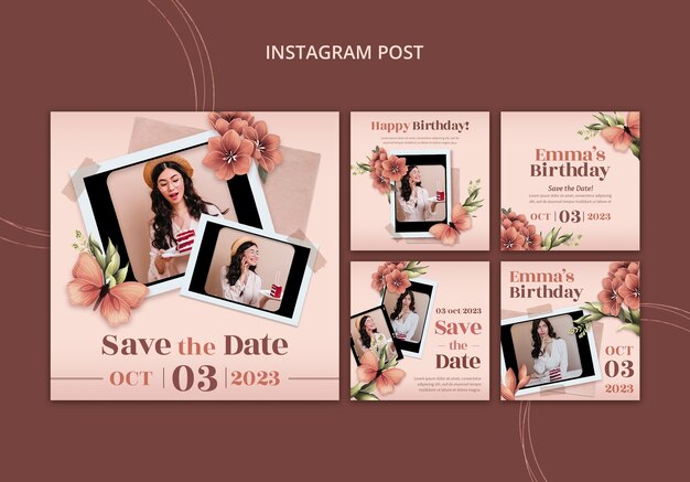 꽃 인스타그램은 생일 축하를 위한 컬렉션을 게시합니다.
