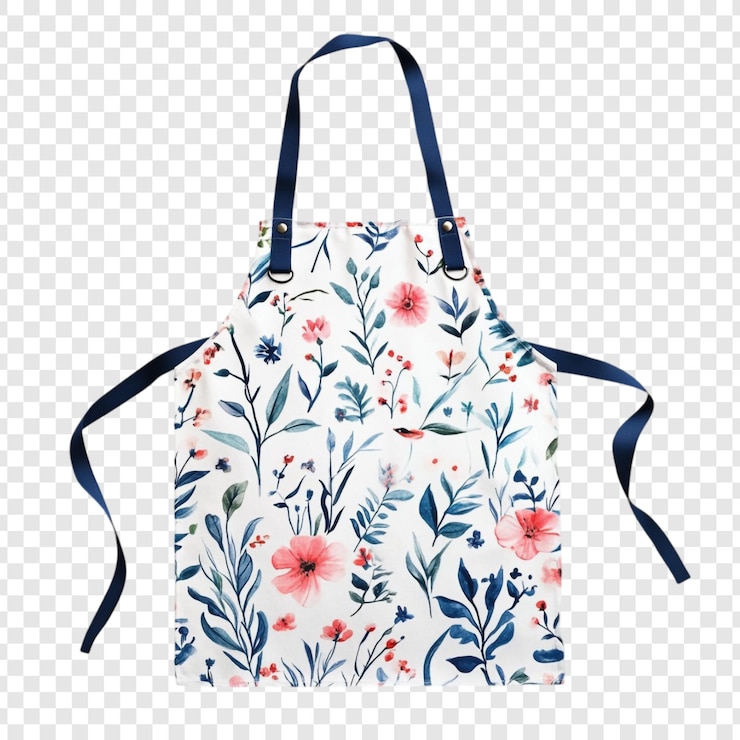 Free PSD floral kitchen apron watercolor design
