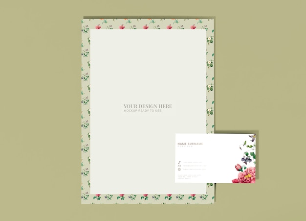 Floral letter mockup