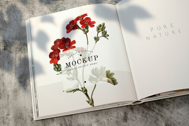 Цветочный журнал макет с пустым пространством