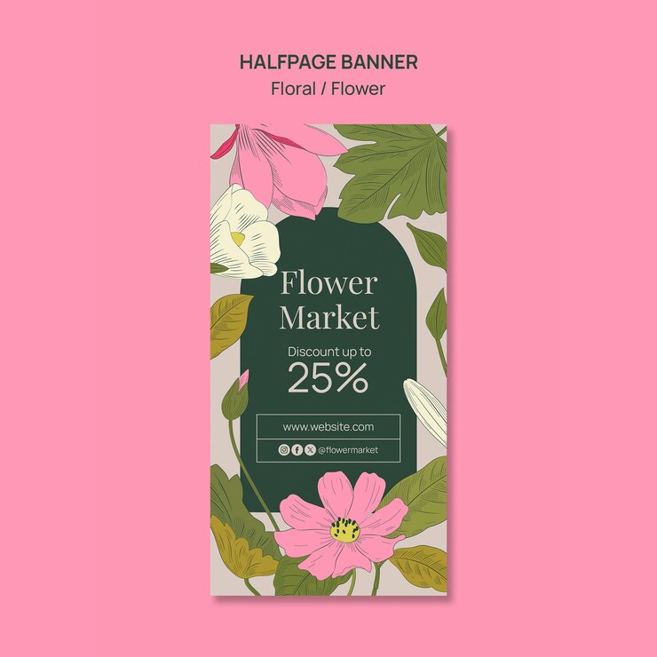 Free PSD floral  market template