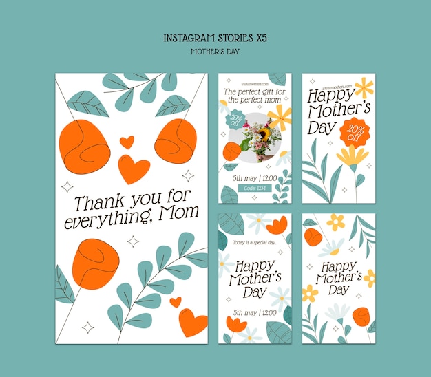 Floral  mother's day celebration template