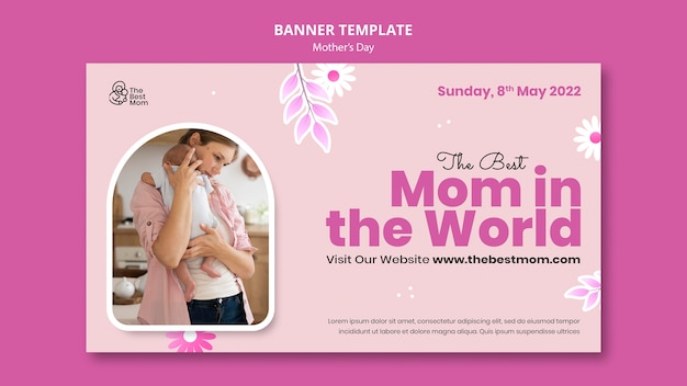 Free PSD floral mothers day banner design template