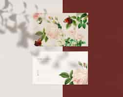 Free PSD floral name card design