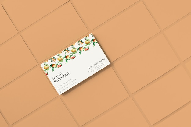 Free PSD floral name card design