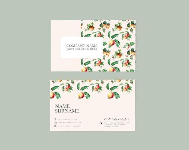 Free PSD floral name card design