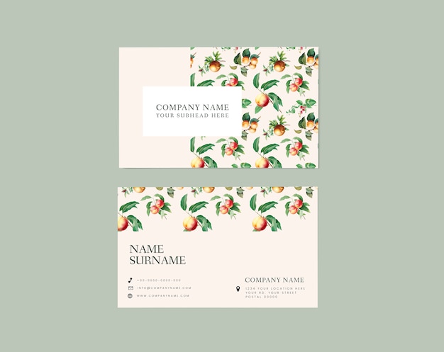 Floral name card design