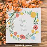 Free PSD floral paper concept