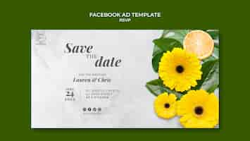 Free PSD floral rsvp template design