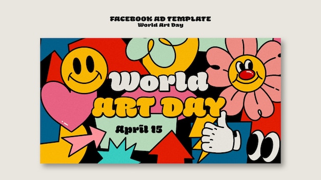 floral social media promo template for world art day