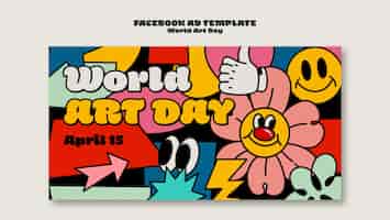 Free PSD floral social media promo template for world art day