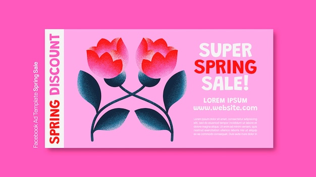 Floral spring sale facebook template