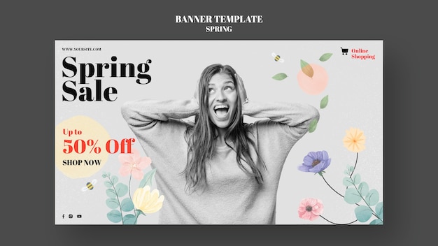 Floral spring sale template design