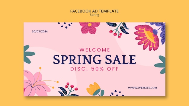 Floral spring season facebook template