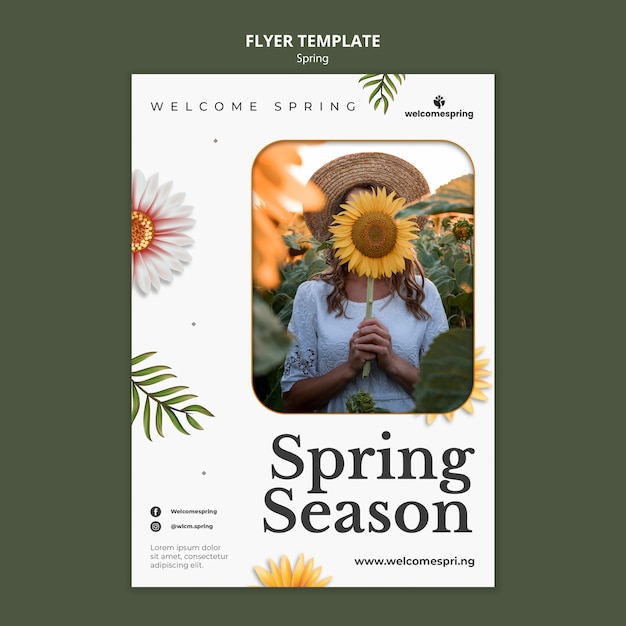 Free PSD floral spring season flyer template