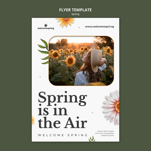 花の春の季節のポスターテンプレート