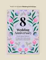 Free PSD floral wedding anniversary template