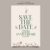 Free PSD floral wedding anniversary template