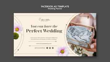 無料PSD 花の結婚式のfacebookテンプレート