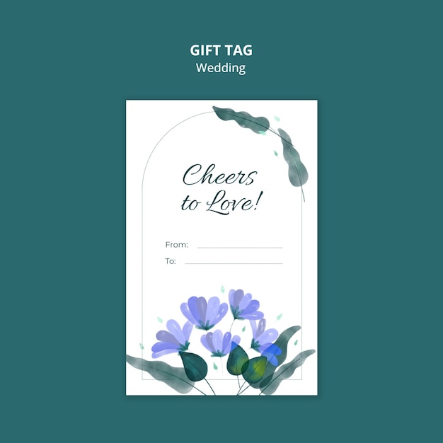 Floral wedding gift tag template