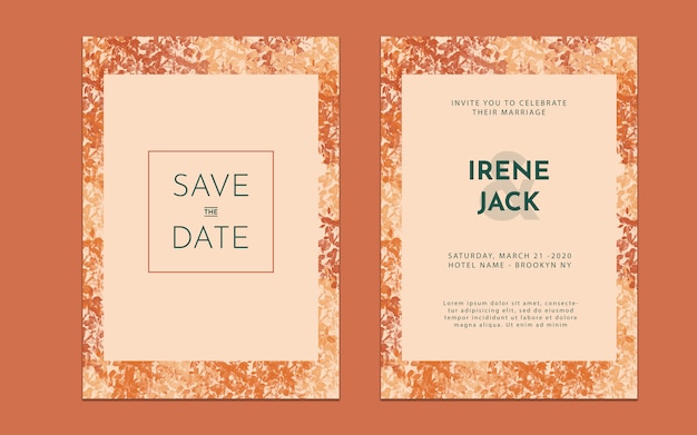 Free PSD floral wedding incitation