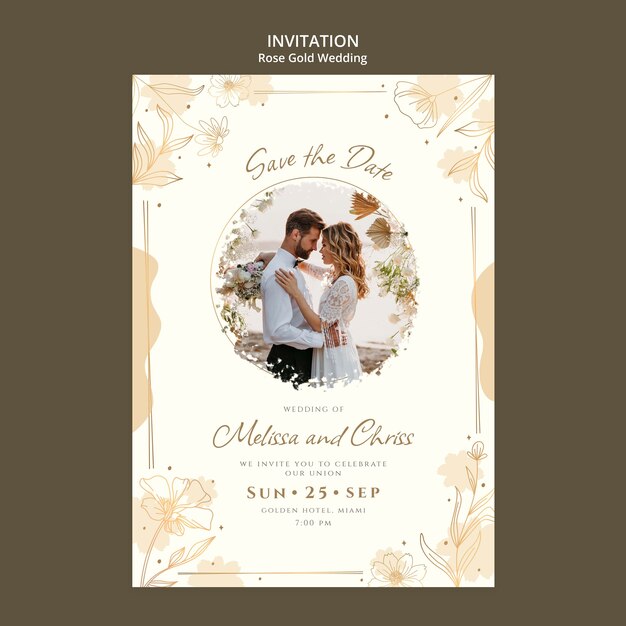 floral wedding invitation template