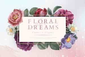 Free PSD floral wedding invitation