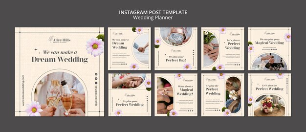 Цветочный свадебный планировщик пост в instagram