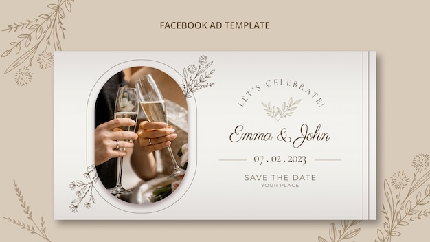 Floral wedding social media promo template