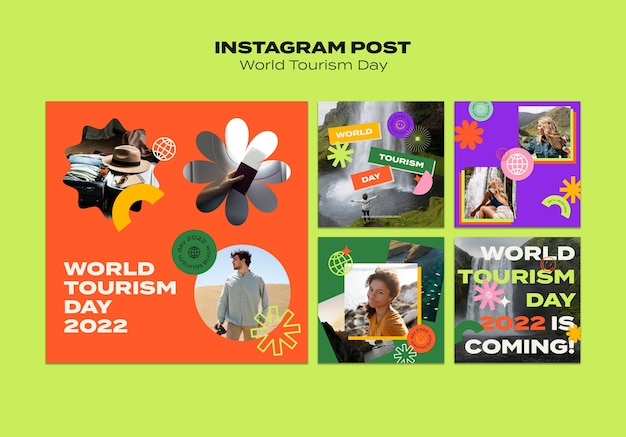 Floral world tourism day instagram post