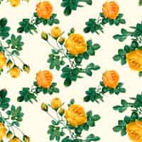 Free PSD floral yellow pattern