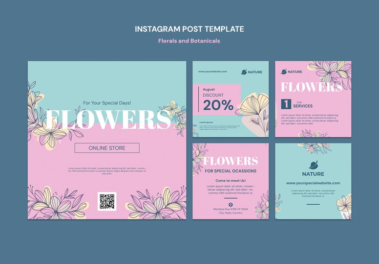 Free PSD florals and botanicals template design