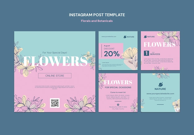 Florals and botanicals template design