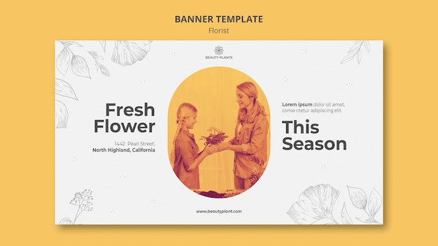 Free PSD florist ad banner template