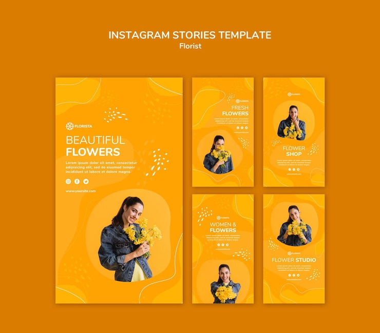 Free PSD florist concept instagram stories