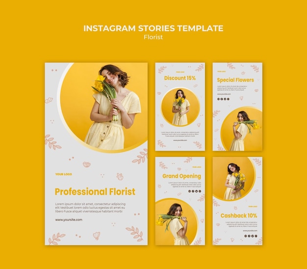 Florist shop instagram stories template