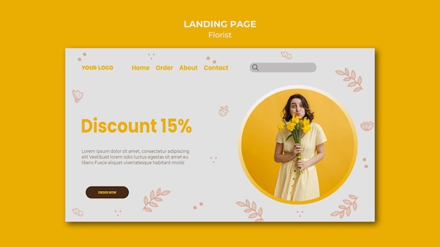 Florist shop landing page template