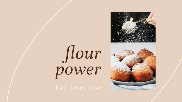 Free PSD flour powder psd presentation template for bakery and cafe marketing