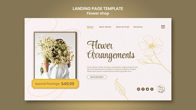 Flower arrangements landing page