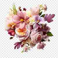 Free PSD flower bouquet isolated on transparent background