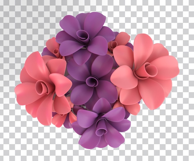 Free PSD flower bouquet top view