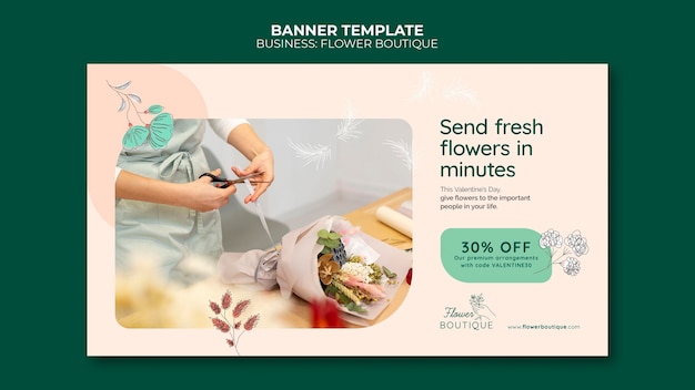 Free PSD flower boutique banner template