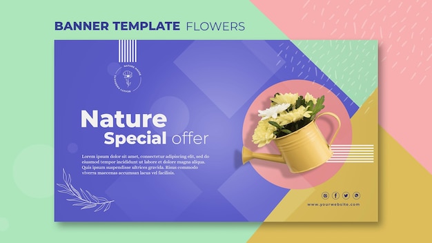 Free PSD flower concept banner template